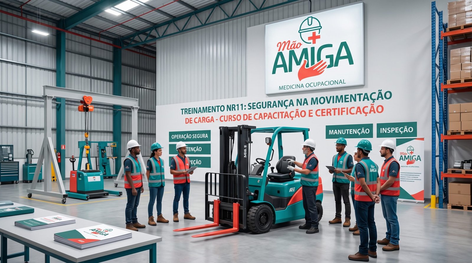 Treinamentos obrigatórios NR-11: o que empresas precisam saber sobre empilhadeiras, guindastes e transporte manual de cargas
